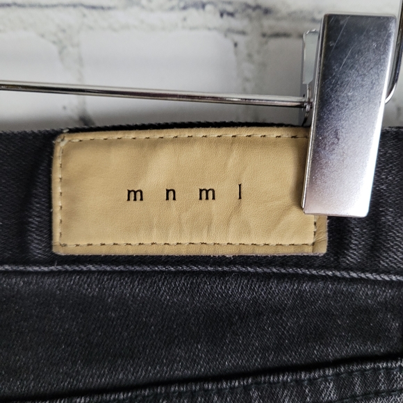 MNML | button fly skinny distressed/ destroyed knee jeans - Picture 2 of 8